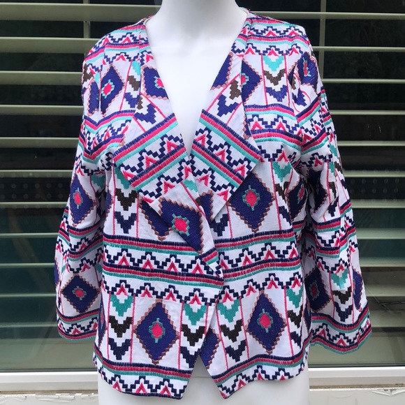 Rory Beca Lance Embroidered Blazer in White SzM - Picture 3 of 8